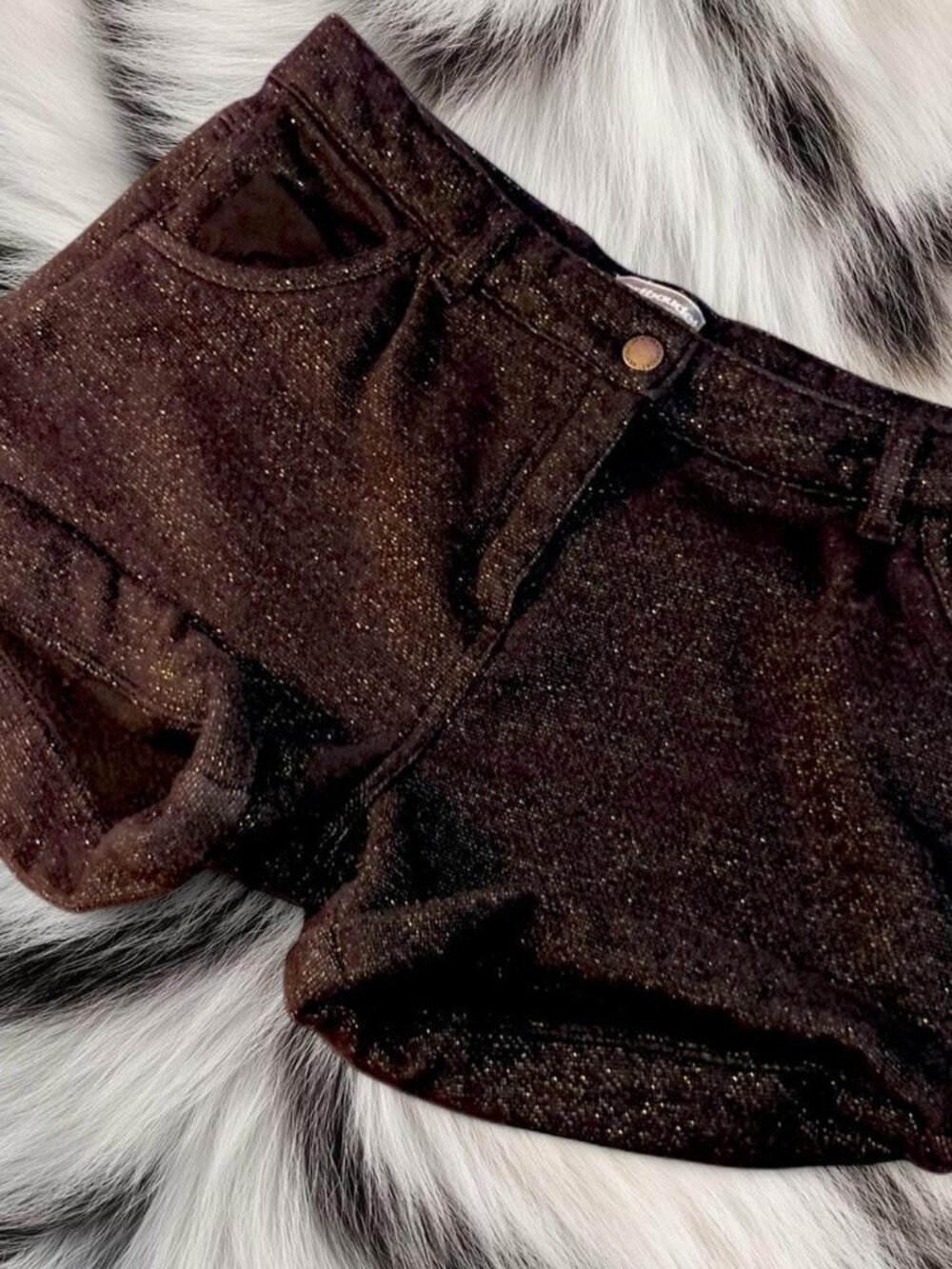 Sparkle Black High-Waist Shorts